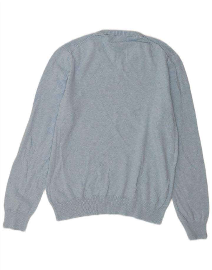 Marks & Spencer Jersey con cuello en V para hombre de algodón azul medio