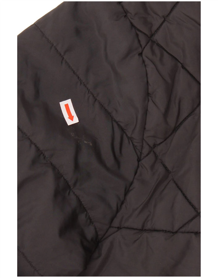 ADIDAS Boys Hooded Padded Jacket 13-14 Years Black Polyester