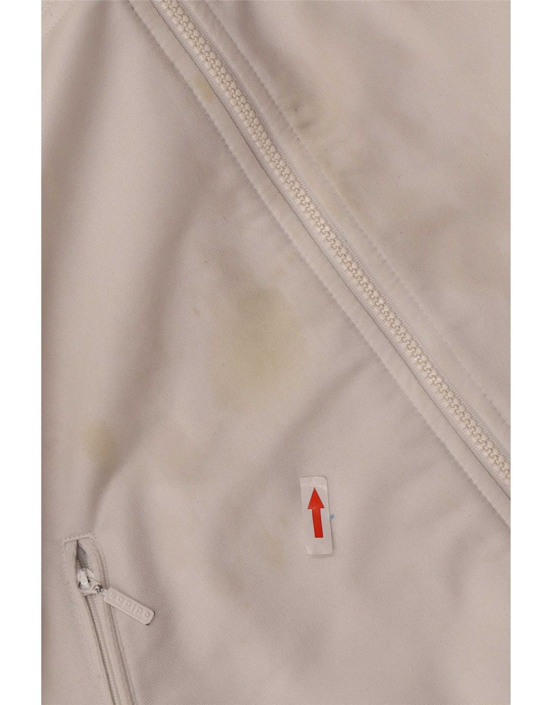 Adidas - Chaqueta de chándal para hombre, talla 38/40, poliéster blanco mediano