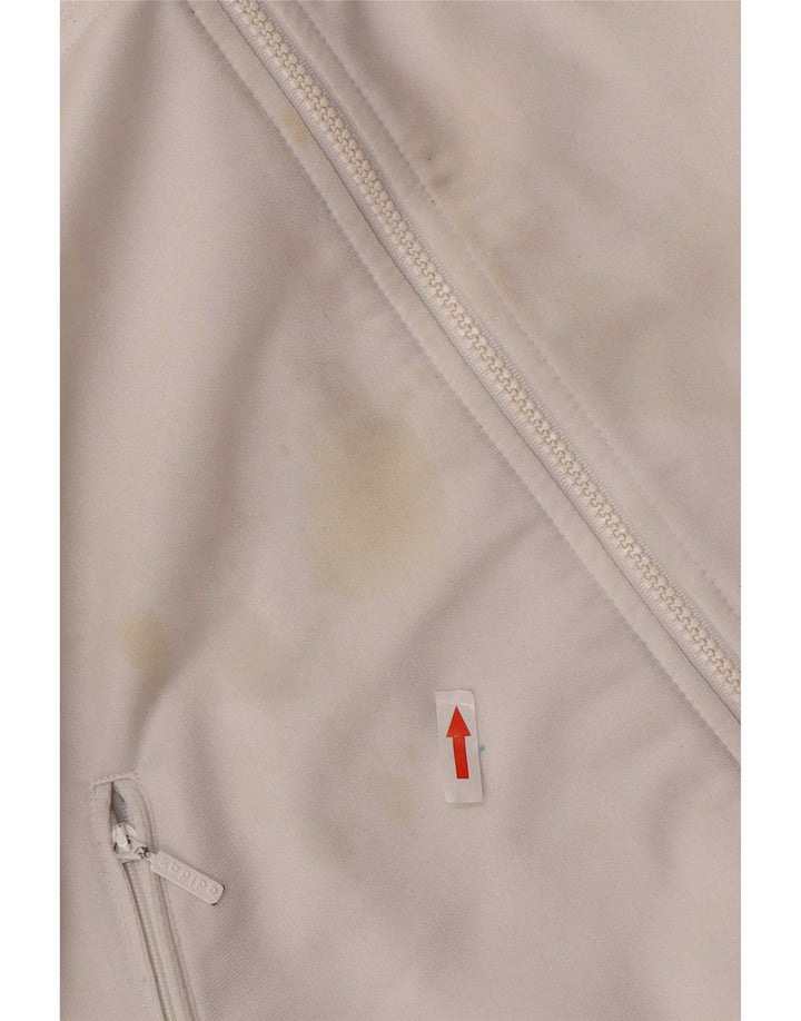 Adidas - Chaqueta de chándal para hombre, talla 38/40, poliéster blanco mediano