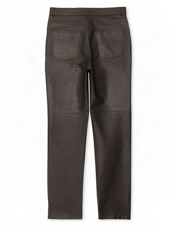 Vintage mujer pantalones de cuero recto EU 40 Medio W29 L31 Negro