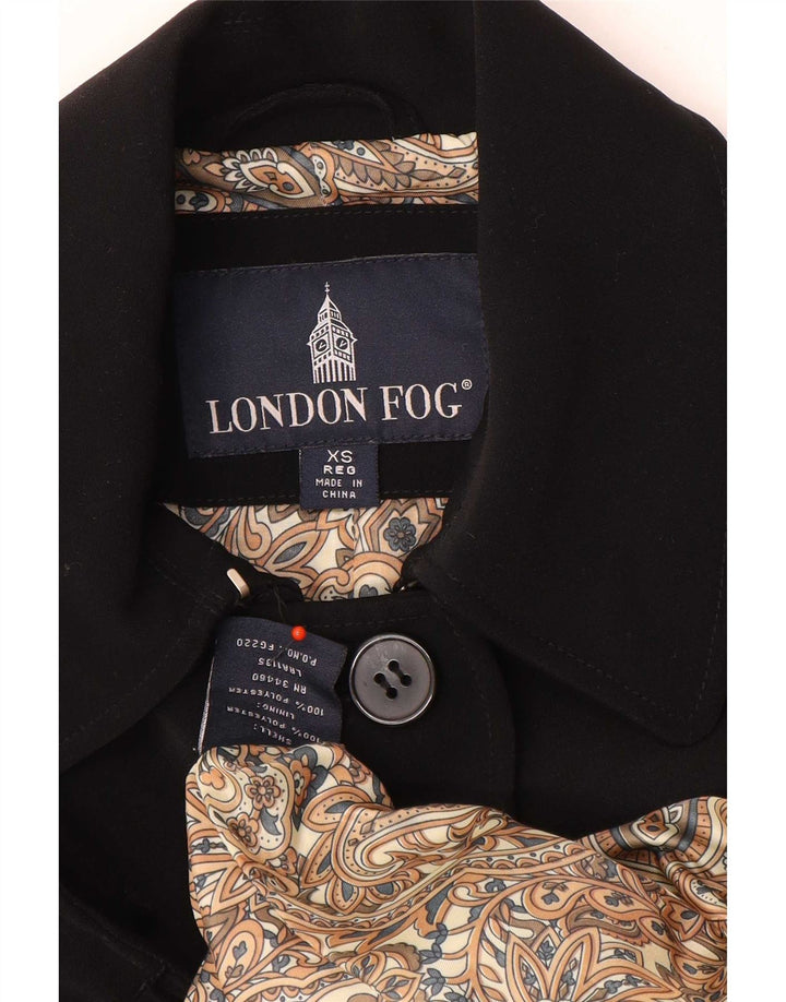 London Fog Abrigo extragrande para mujer UK 6 XS Poliéster negro