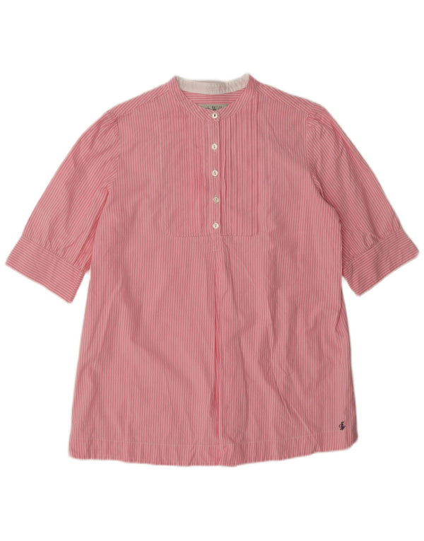Jack Wills Camisa tipo jersey de manga corta para mujer, talla 42, talla mediana, color rosa a rayas