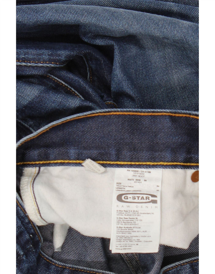G-Star Hombre 3301 Vaqueros Bootcut W34 L32 Algodón Azul