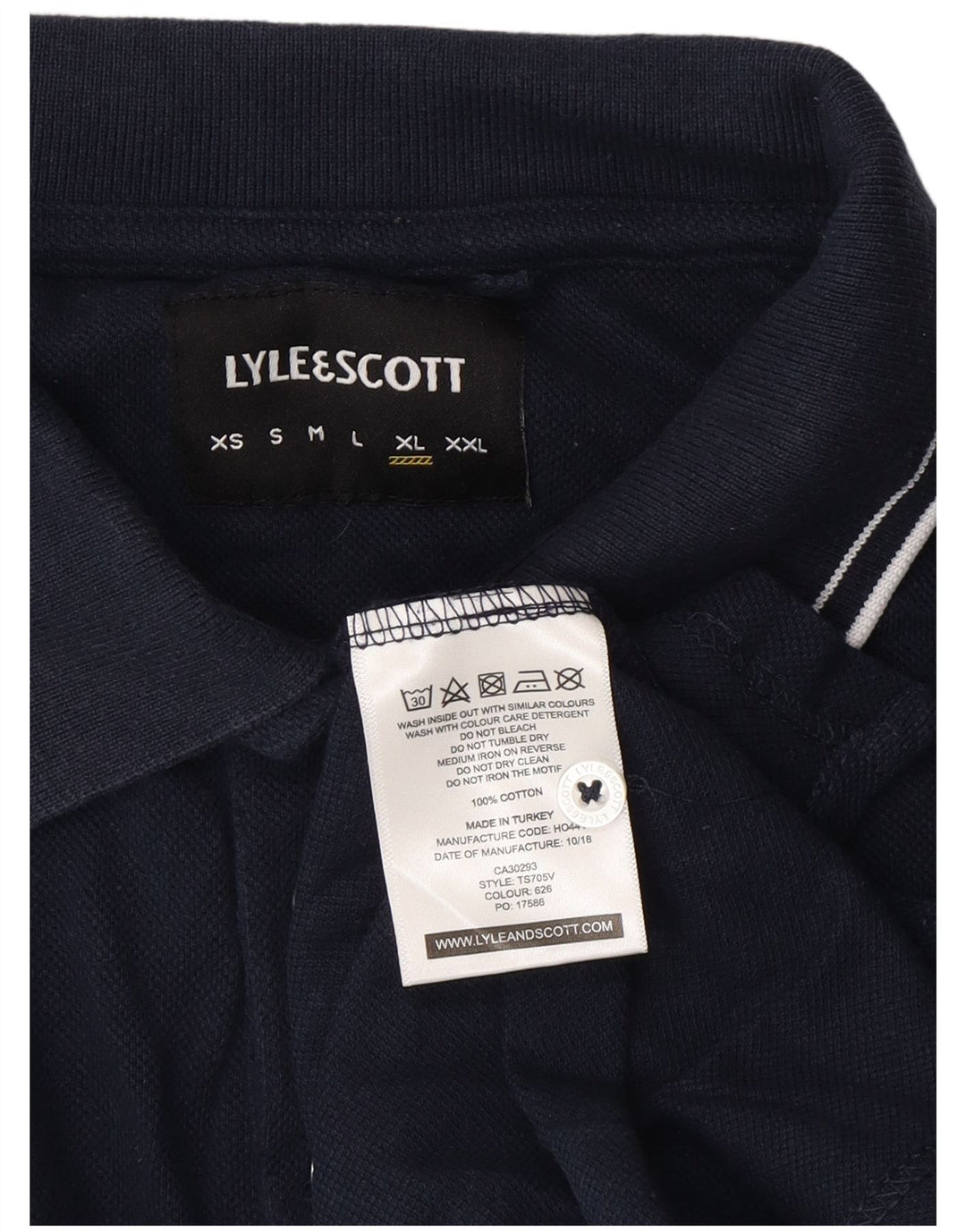 Lyle & Scott Polo Hombre XL Algodón Azul Marino