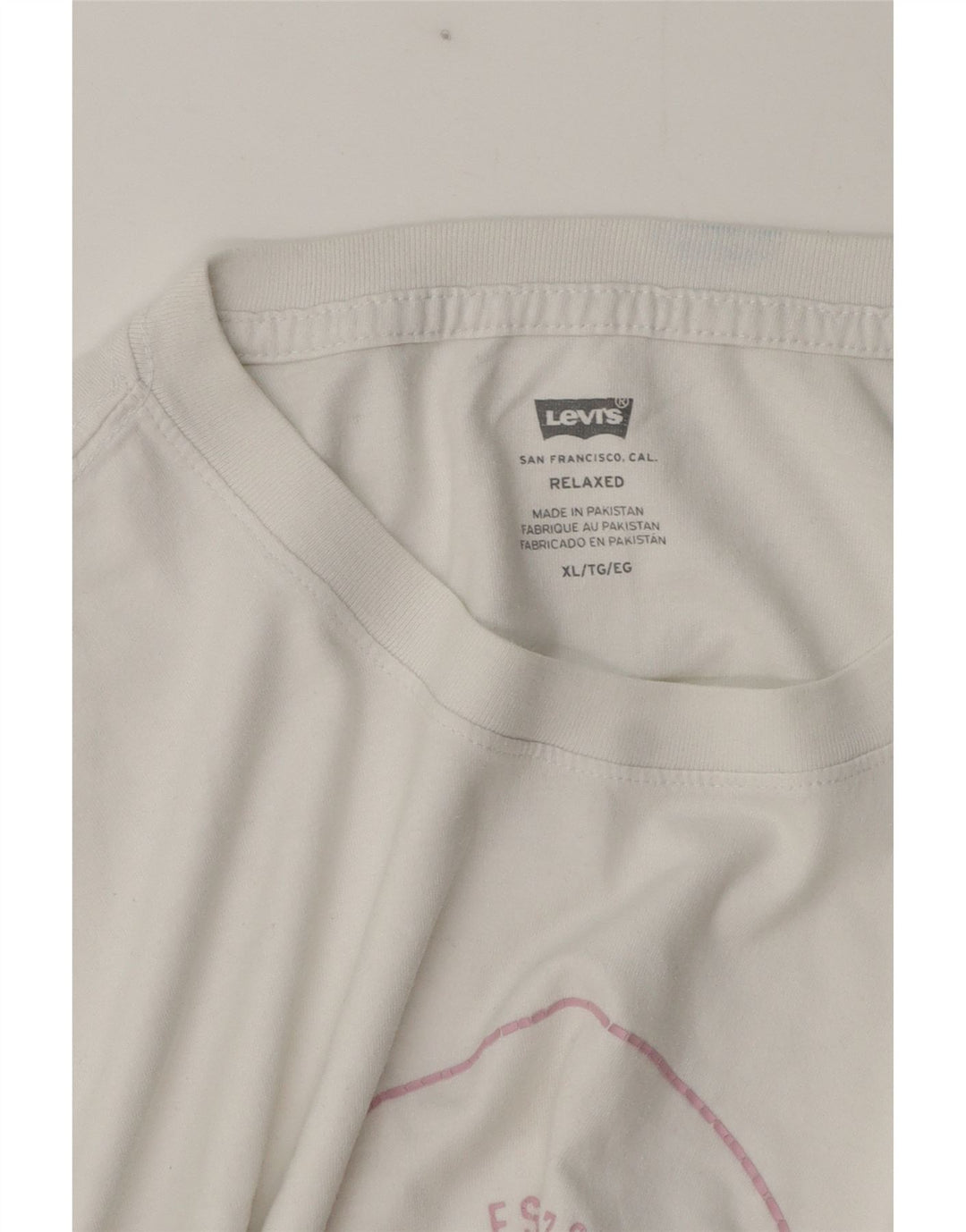 Levi's Hombre Camiseta Gráfica Top XL Algodón Blanco