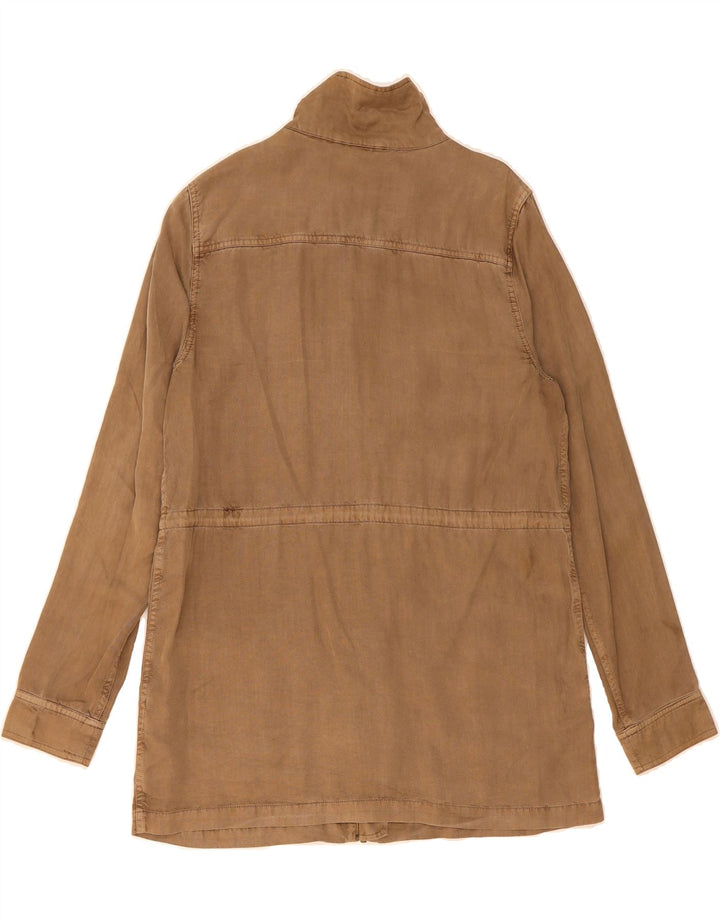 TOMMY HILFIGER Womens Oversized Military Jacket UK 10 Small Brown Lyocell Vintage Tommy Hilfiger and Second-Hand Tommy Hilfiger from Messina Hembry 