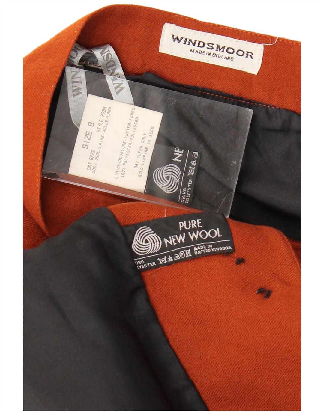 Windsmoor Conjunto de falda extragrande de 2 piezas para mujer UK 8 Small W26 Marrón Lana nueva