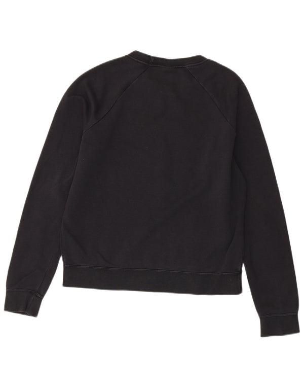 Nike Sudadera de gran tamaño con gráfico para mujer UK 10 Small Black Cotton