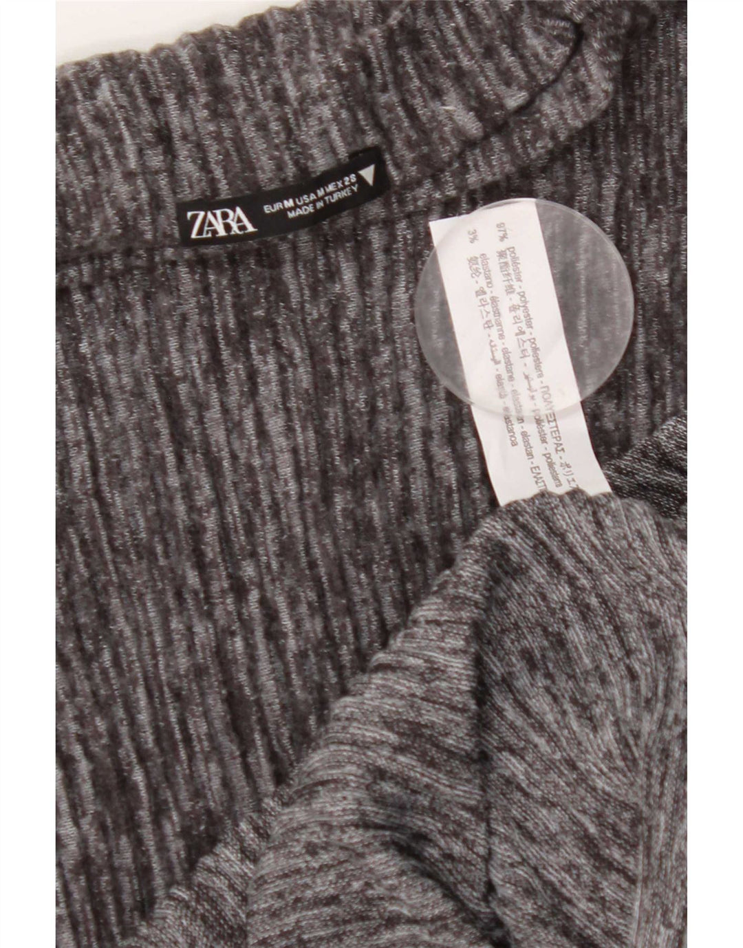 Zara Mujer Maxi Vestido Sin Mangas UK 42 Poliéster Gris Medio