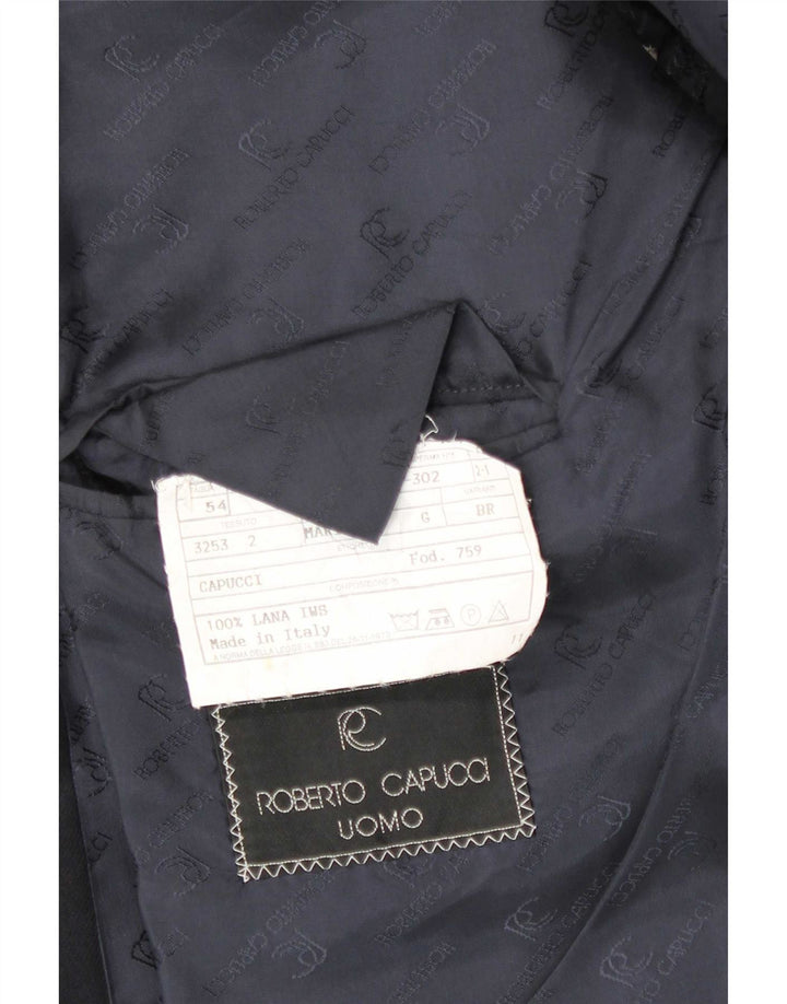 Roberto Capucci Chaqueta tipo blazer con doble botonadura para hombre IT 54 2XL Azul marino