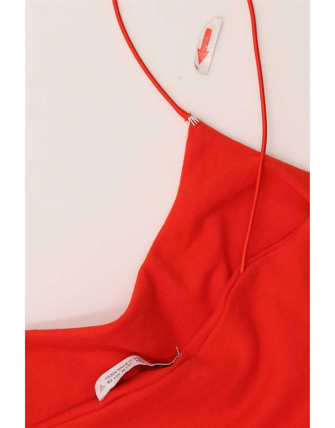 Zara Vestido lencero para mujer Reino Unido 12 Algodón rojo mediano