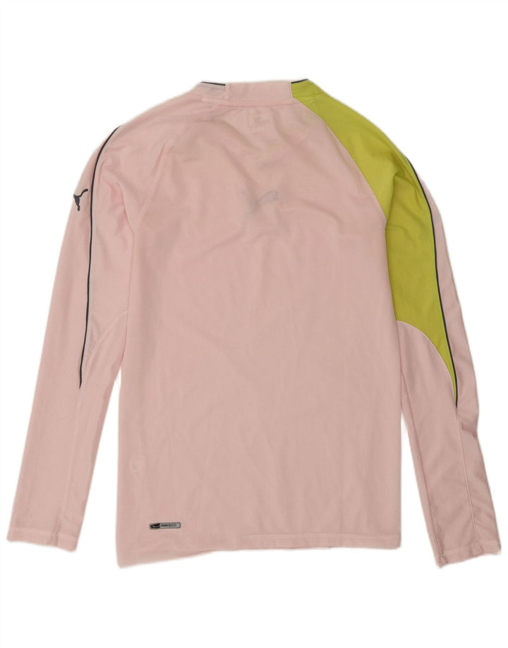 Puma Camiseta de manga larga para hombre, color rosa pequeño, color block