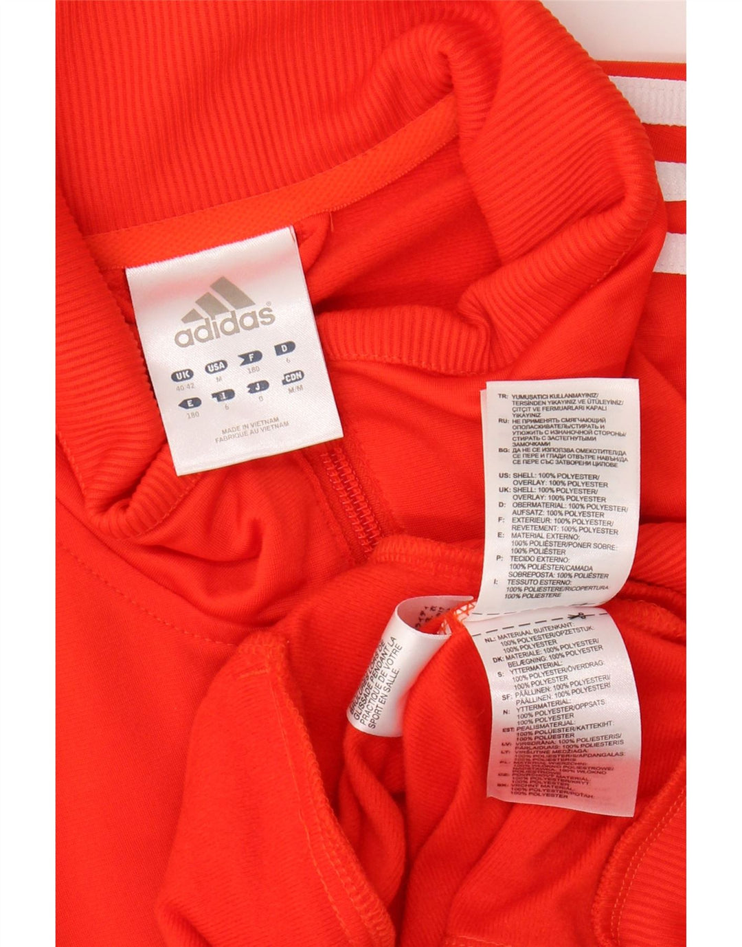 ADIDAS Chaqueta superior de chándal para hombre Reino Unido 40/42 Bloque de color naranja mediano