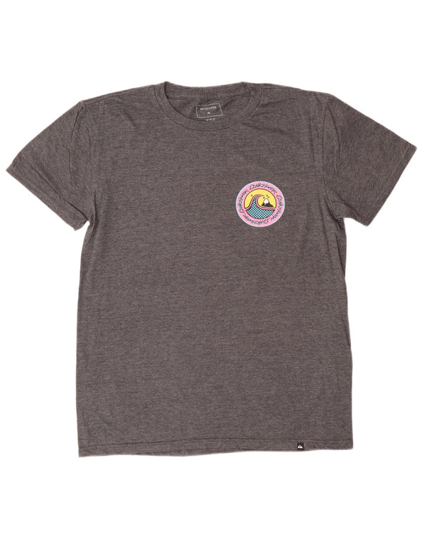 Quiksilver Camiseta con gráfico de ajuste regular para hombre Top de algodón gris medio