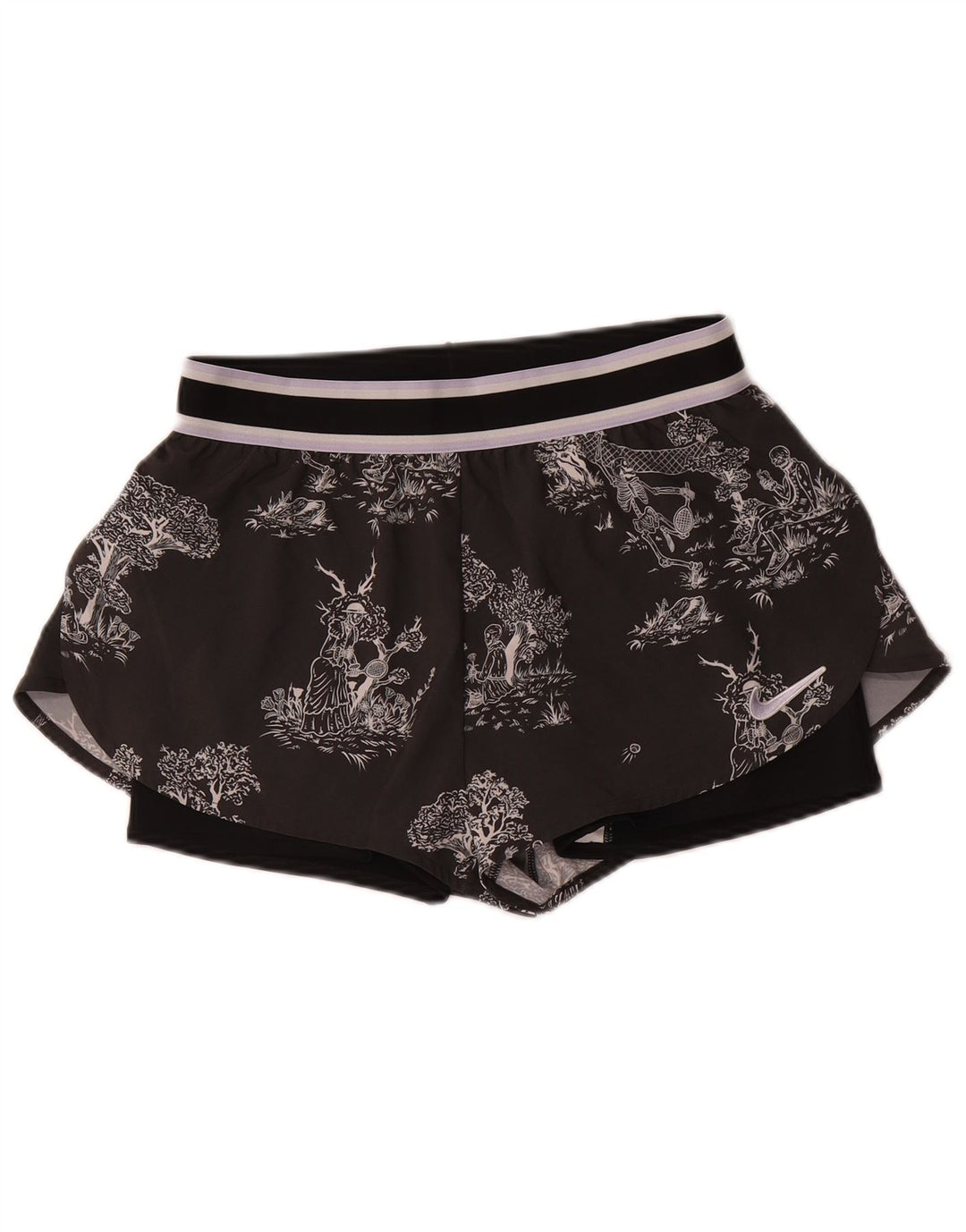 Nike Dri Fit Graphic - Pantalones cortos deportivos para mujer, talla M, poliéster negro
