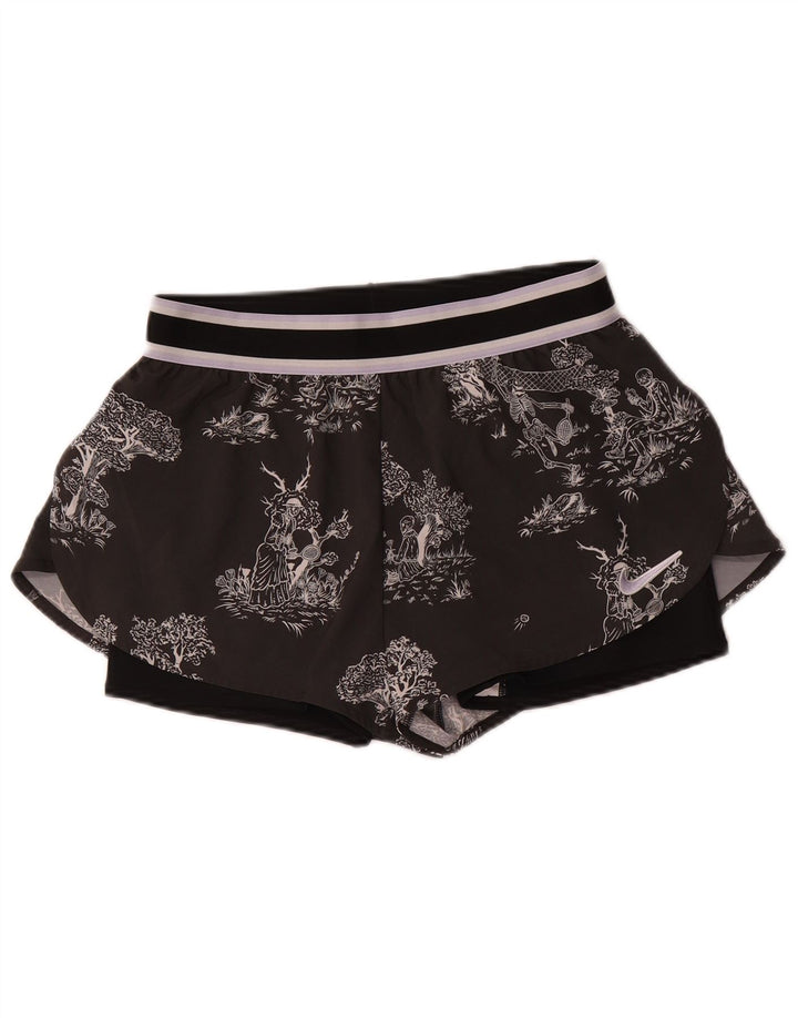 Nike Dri Fit Graphic - Pantalones cortos deportivos para mujer, talla M, poliéster negro