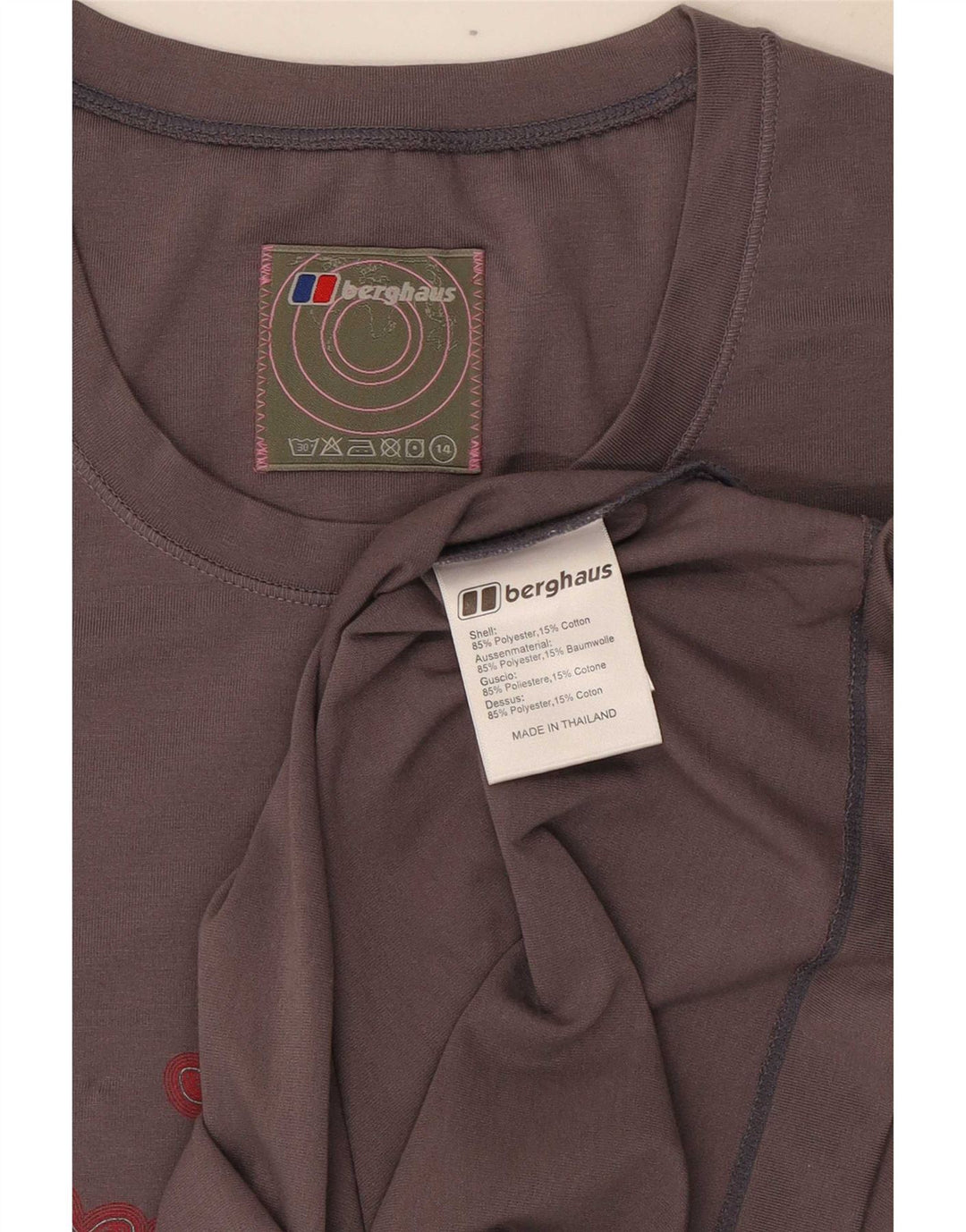 Berghaus Camiseta gráfica para mujer Top UK 44 Poliéster gris medio