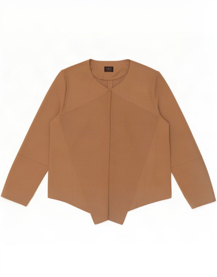 Marks & Spencer Cárdigan abierto para mujer UK 40 XL Poliéster beige
