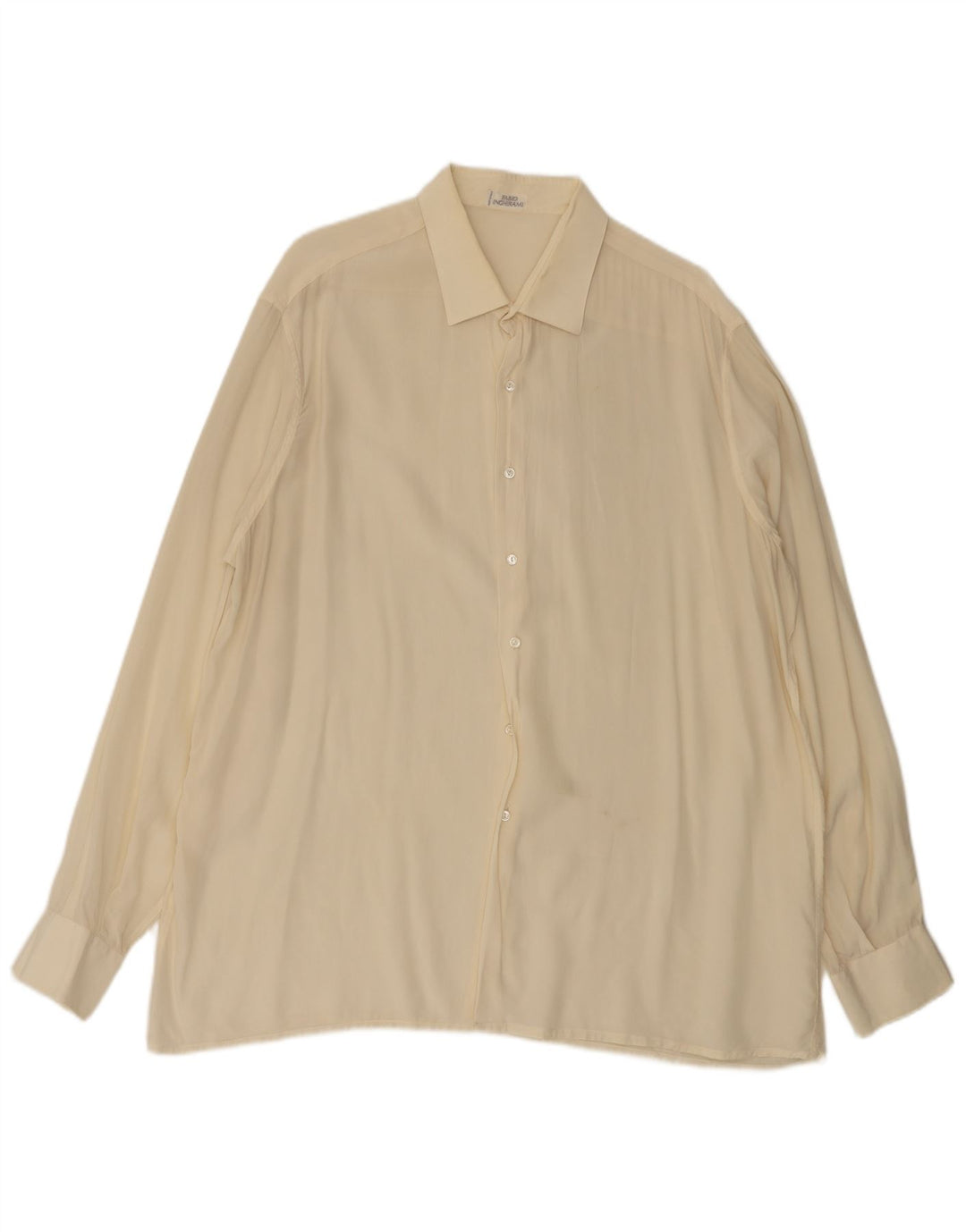 Fabio Inghirami Camisa Hombre XL Seda Blanco Roto