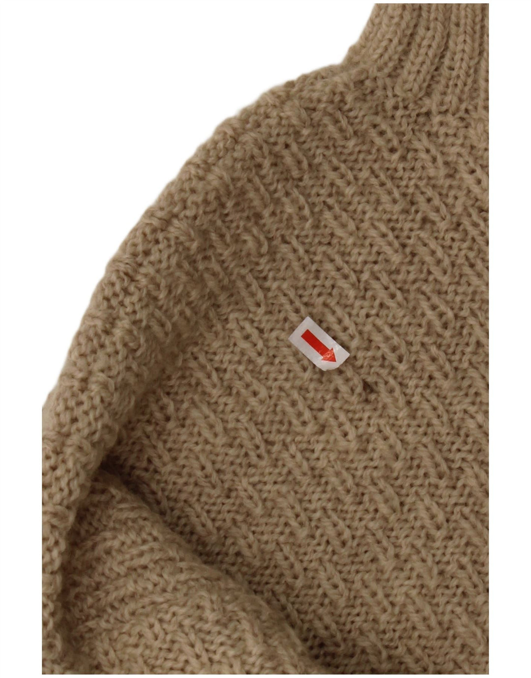 VINTAGE Jersey de cuello redondo para hombre XL Beige