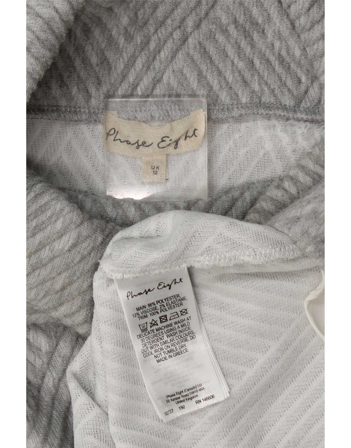 Phase Eight Suéter tipo jersey con cuello vuelto para mujer UK 40 Gris medio Geométrico