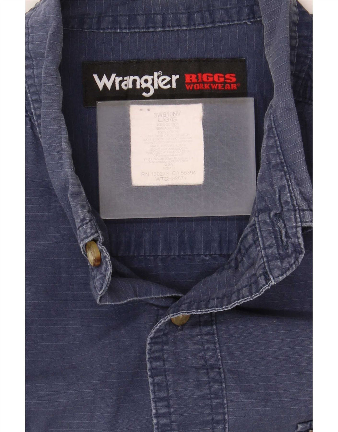 Wrangler Camisa De Manga Corta Para Hombre Grande Azul Marino Algodón