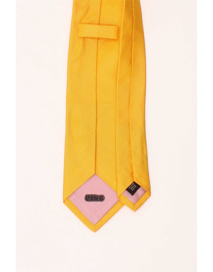 Corbata rosa para hombre Talla única L54 Seda amarilla