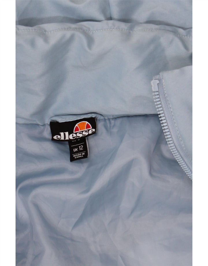 ELLESSE Womens Oversized Graphic Hooded Padded Jacket UK 12 Medium Blue