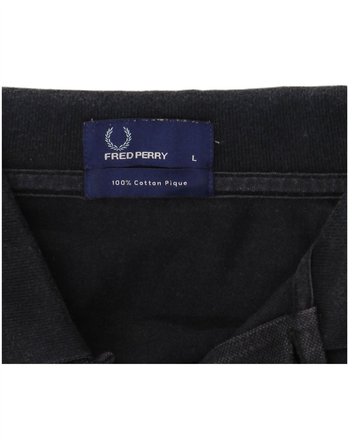 FRED PERRY Polo para hombre grande azul marino algodón