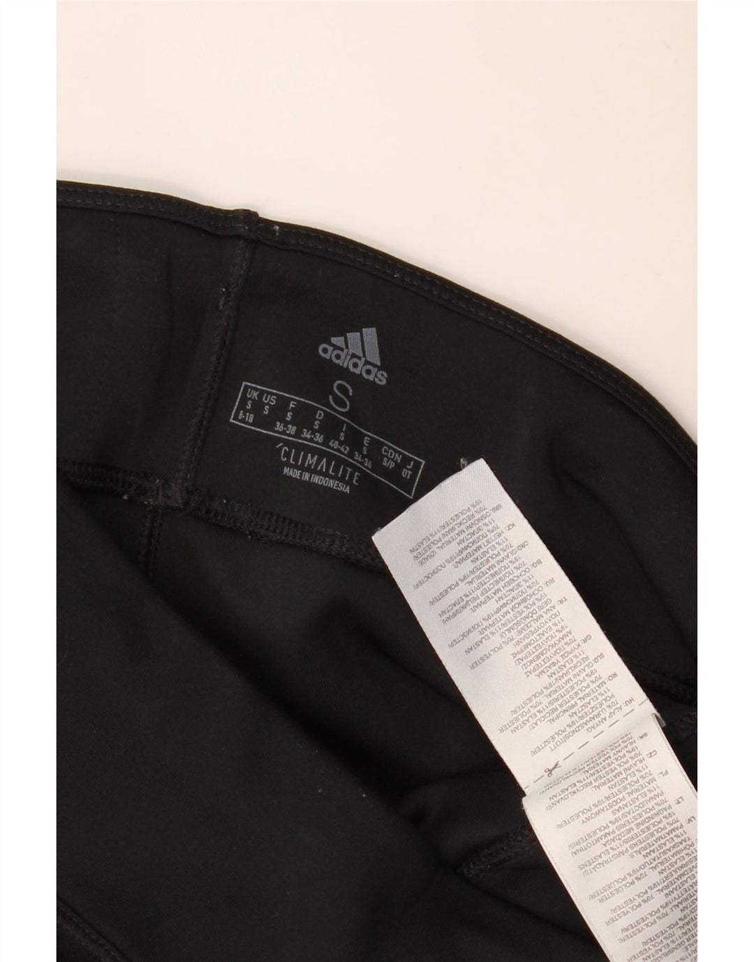 ADIDAS Leggings Climalite para mujer Reino Unido 8/10 Pequeño Poliéster negro