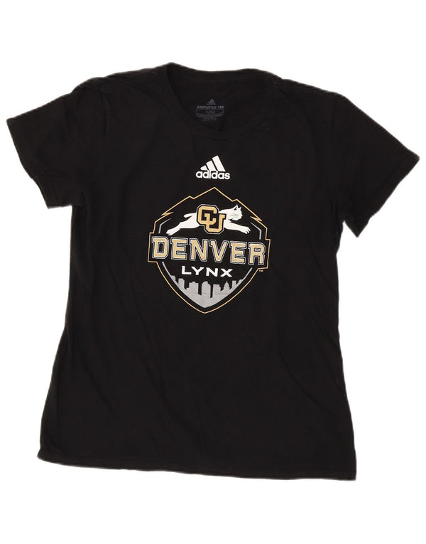 Adidas Mujer Colorado Denver Lynx Graphic Camiseta Top UK 12 Mediano Negro