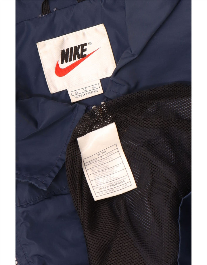 Chaqueta impermeable Nike para hombre UK 42 XL Nylon a rayas azul marino