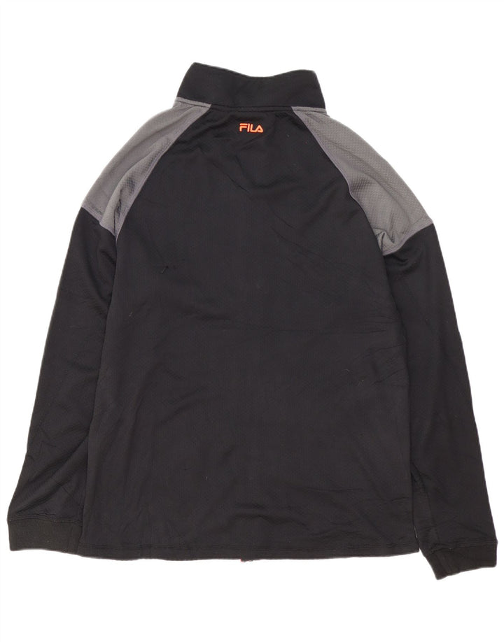 FILA - Chaqueta de chándal para hombre, talla grande, color negro, poliéster