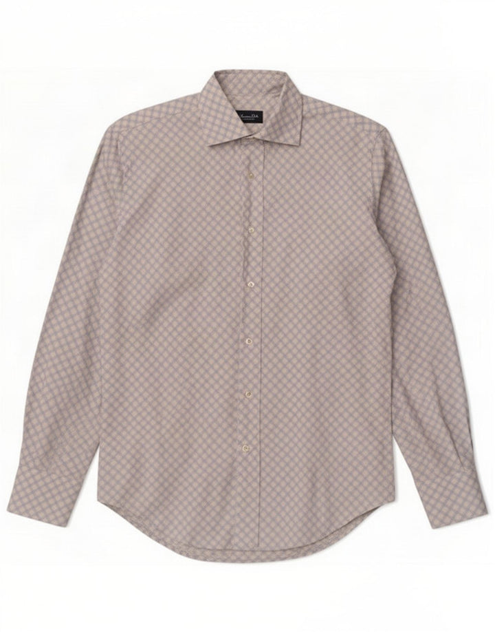 Camisa Massimo Dutti Hombre Talla 40 Azul Medio Geométrico