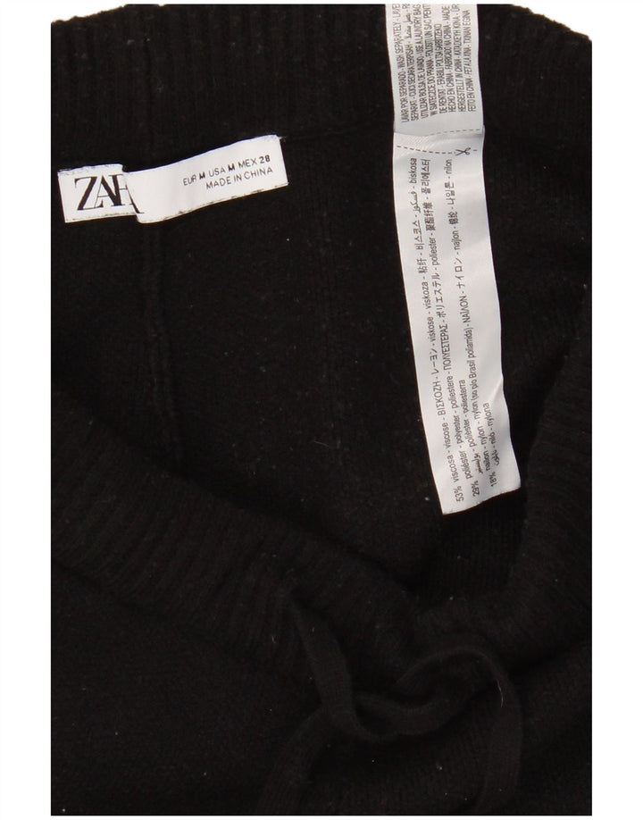 Zara Mujer Pantalones De Chándal Joggers UK 42 Medium Negro Viscosa