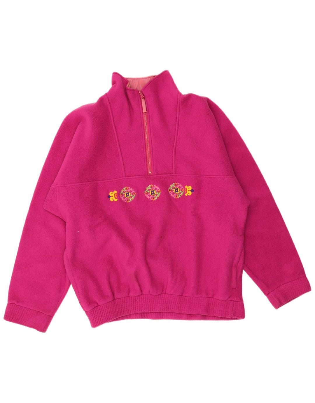 Tecnica - Jersey de forro polar con cuello y cremallera para hombre, poliéster rosa grande