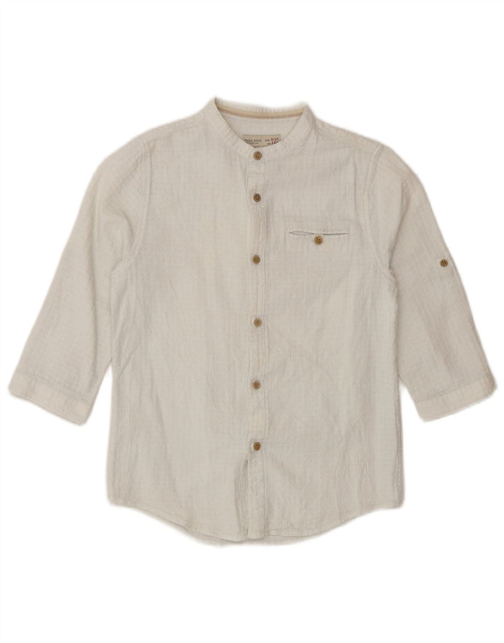 Zara Camisa Manga 3/4 Niño 9-10 Años Blanco