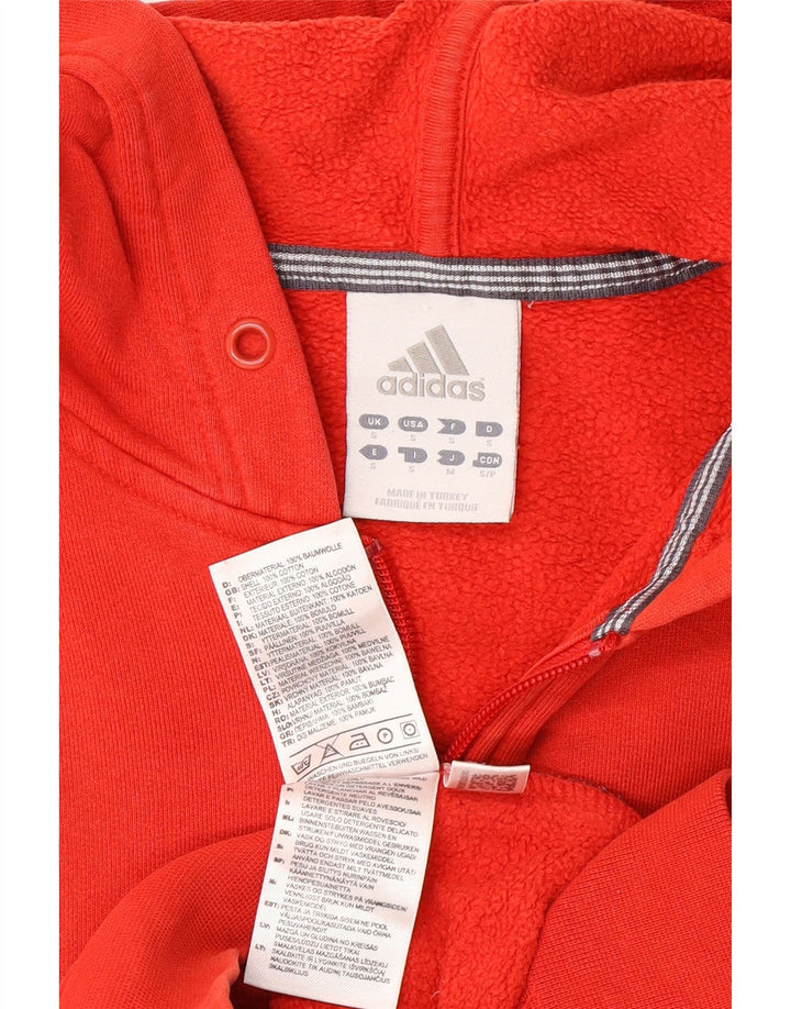 Adidas - Sudadera con capucha y cremallera para hombre, tamaño pequeño, algodón rojo