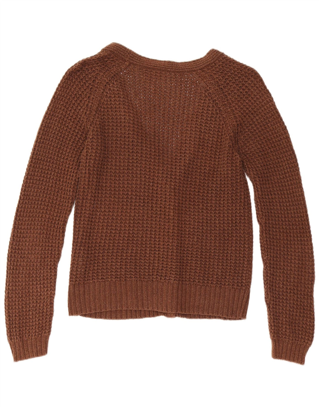 Zara Mujer Cárdigan Suéter UK 12 Algodón Marrón Medio
