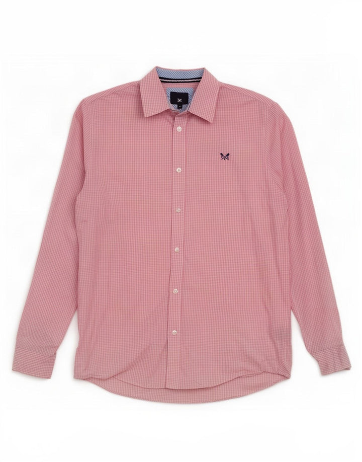 Crew Clothing Camisa de corte clásico para hombre Algodón a cuadros rosa medio