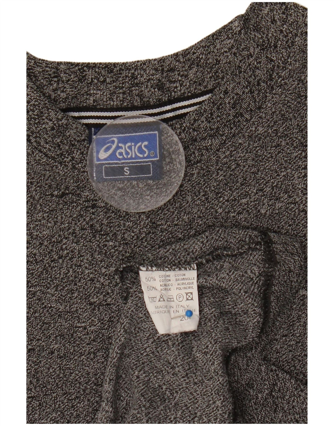Asics - Camiseta para hombre, talla pequeña, algodón moteado gris