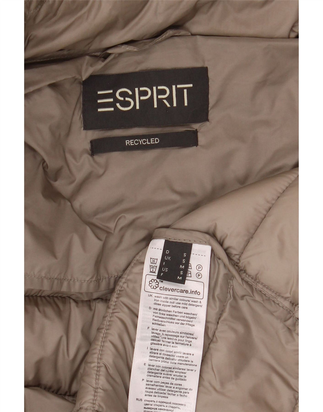 ESPRIT Abrigo acolchado para mujer UK 10 Small Beige Poliamida