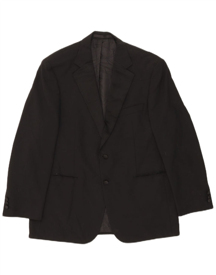 Marks & Spencer Chaqueta tipo blazer de 2 botones para hombre UK 42 Grande Poliéster negro