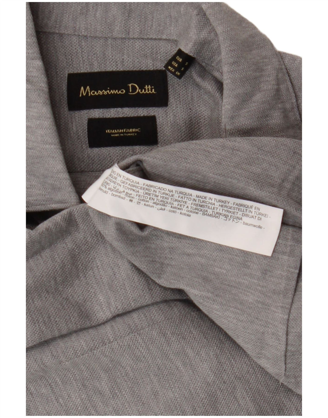 Camisa Massimo Dutti Hombre Small Gris Algodón