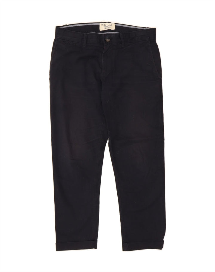 PENGUIN Womens Crop Chino Trousers W30 L25 Navy Blue Vintage Penguin and Second-Hand Penguin from Messina Hembry 