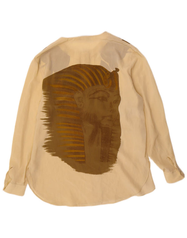 Mario Pucci Cecconi Blusa gráfica para mujer IT 44 Beige medio