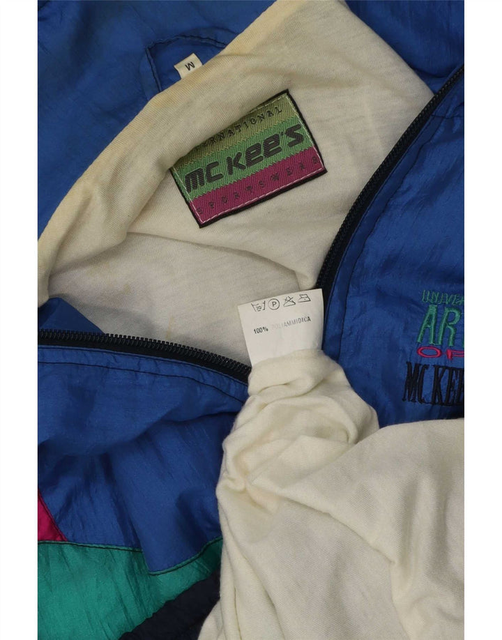 Chaqueta superior de chándal retro de corte holgado para hombre de MC Kee's Bloque de color azul medio