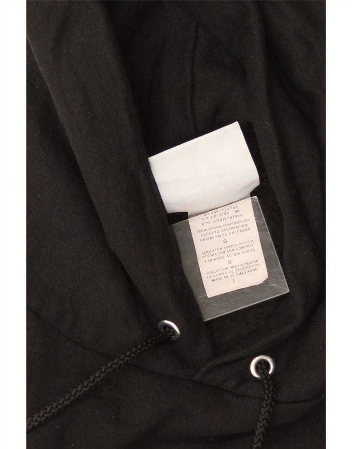 CHAMPION Sudadera con capucha para hombre Jersey grande de algodón negro