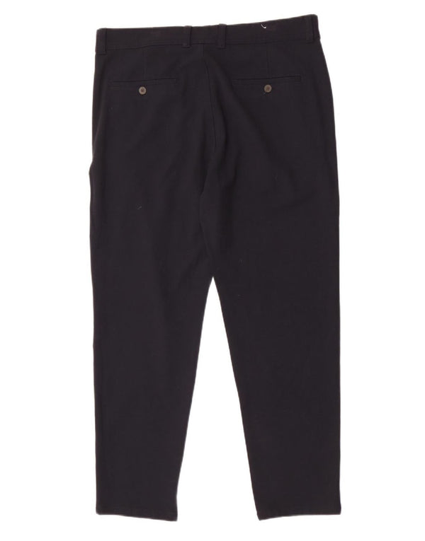 Zara Pantalón chino para hombre EU 44 Large W34 L28 Azul marino Poliéster